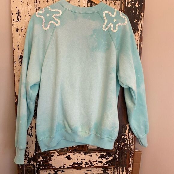 EUC  Vintage handmade sequined winter sweatshirt. L. - Picture 7 of 9